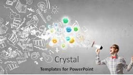  Presentation with funny - Presentation theme having young-funny-man-screaming-emotionally background and a  colored foreground