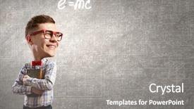  Presentation with funny cartoon - Beautiful slides featuring young funny science man backdrop and a  colored foreground