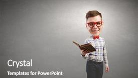  Presentation with funny cartoon - PPT theme consisting of young funny science man background and a  colored foreground