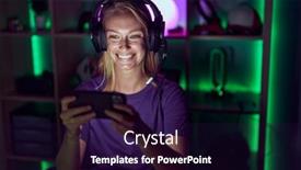  Presentation with video - Presentation theme enhanced with young-gamer-woman-playing-video background and a wine colored foreground