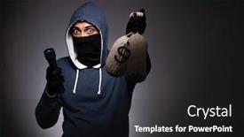  Presentation with gangster - Beautiful slides featuring young gangster in hood on grey background backdrop and a dark gray colored foreground