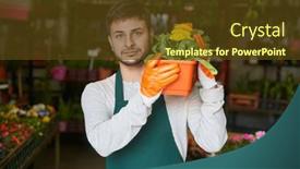  Presentation with order - Slides with young-gardener-or-florist-carries background and a tawny brown colored foreground