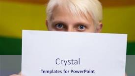  Presentation with lgbt community - PPT theme enhanced with young-gay-blond-guy background and a sky blue colored foreground