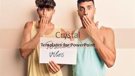  Presentation with gay - Audience pleasing slide deck consisting of young-gay-couple-holding-positive backdrop and a coral colored foreground