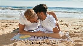  Presentation with gay - PPT theme enhanced with young-gay-couple-kissing-lying background and a coral colored foreground