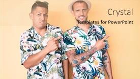  Presentation with gay - Colorful presentation enhanced with young-gay-couple-of-two backdrop and a lemonade colored foreground