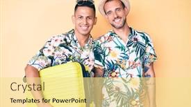  Presentation with gay - Slides having young-gay-couple-of-two background and a blonde colored foreground