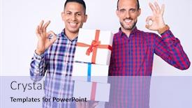  Presentation with gay - Theme enhanced with young-gay-couple-of-two background and a light blue colored foreground