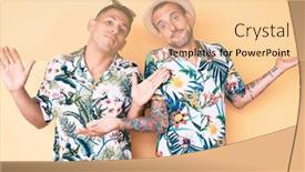  Presentation with hawaiian - Amazing presentation theme having young-gay-couple-of-two backdrop and a lemonade colored foreground