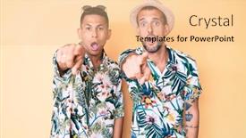  Presentation with hawaiian - Colorful presentation theme enhanced with young-gay-couple-of-two backdrop and a lemonade colored foreground