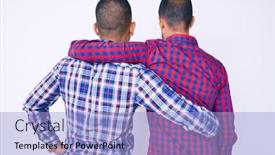  Presentation with self care - Amazing presentation theme having young-gay-couple-of-two backdrop and a light blue colored foreground