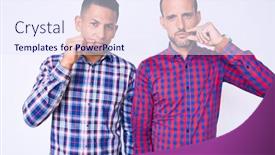  Presentation with lips mouth - Amazing slide deck having young-gay-couple-of-two backdrop and a sky blue colored foreground