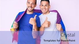  Presentation with lgbtq - Cool new theme with young-gay-couple-of-two backdrop and a light blue colored foreground