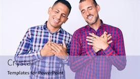  Presentation with men health - Colorful presentation theme enhanced with young-gay-couple-of-two backdrop and a light blue colored foreground