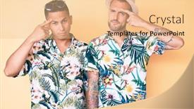  Presentation with skin infection - PPT theme with young-gay-couple-of-two background and a lemonade colored foreground