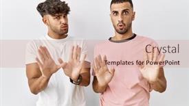  Presentation with gay - PPT theme enhanced with young-gay-couple-standing-over background and a coral colored foreground