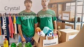  Presentation with gay - Presentation having young-gay-couple-wearing-volunteer background and a coral colored foreground