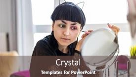  Presentation with gender - Audience pleasing presentation design consisting of young-gender-fluid-person-applying backdrop and a tawny brown colored foreground