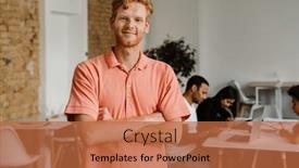  Presentation with ginger - Presentation consisting of young-ginger-man-in-casual background and a red colored foreground