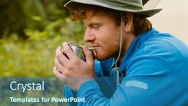  Presentation with hot tea - Slide set enhanced with young-ginger-man-wearing-panama background and a ocean colored foreground