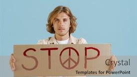  Presentation with ginger - Presentation theme having young-ginger-man-wearing-shirt background and a coral colored foreground