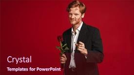  Presentation with lipstick - Slide set consisting of young-ginger-man-with-red background and a wine colored foreground