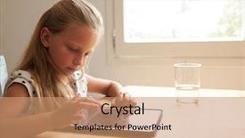  Presentation with digital - Beautiful theme featuring young-girl-at-home-using backdrop and a coral colored foreground