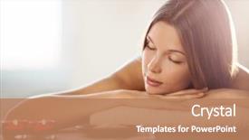  Presentation with salon and spa - Slide deck enhanced with young girl at spa salon background and a coral colored foreground