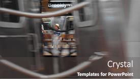  Presentation with station - Amazing presentation theme having young-girl-at-the-subway backdrop and a dark gray colored foreground