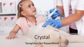  Presentation with veterinary - Cool new presentation with young girl at the veterinary backdrop and a soft green colored foreground