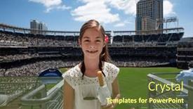  Presentation with sports event - Theme featuring young-girl-attending-her-first background and a tawny brown colored foreground