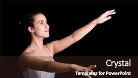  Presentation with art dance - Cool new presentation theme with young girl ballet dancer standing backdrop and a wine colored foreground