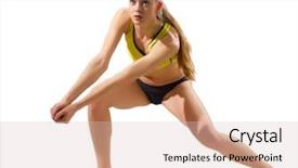  Presentation with beach volleyball - Beautiful slides featuring young girl beach volleyball player backdrop and a lemonade colored foreground