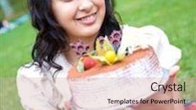  Presentation with birthday - Presentation theme with young-girl-celebrating-her-birthday background and a soft green colored foreground