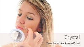  Presentation with brow - Slides having young-girl-cosmetic-beauty-isolated background and a lemonade colored foreground