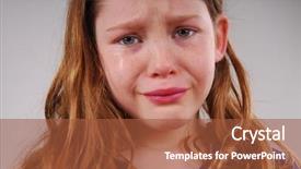  Presentation with crying - Colorful theme enhanced with young girl crying and upset backdrop and a red colored foreground