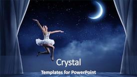  Presentation with sky - Audience pleasing presentation consisting of young girl dancer jumping high backdrop and a ocean colored foreground