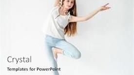  Presentation with dancing - Audience pleasing presentation theme consisting of young-girl-dancing-contemp backdrop and a white colored foreground