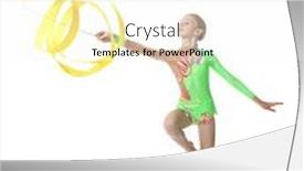  Presentation with gymnastics - Cool new PPT theme with young girl doing gymnastics backdrop and a white colored foreground