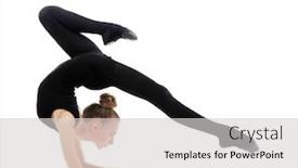  Presentation with gymnastics - Slide set having young-girl-doing-gymnastics background and a light gray colored foreground