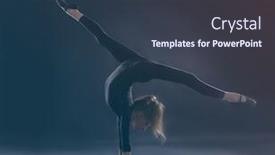  Presentation with gymnastics - Theme having young-girl-doing-gymnastics background and a tawny brown colored foreground