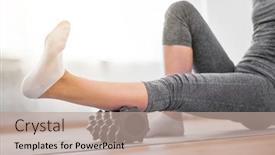  Presentation with yoga - Presentation design with young-girl-doing-yoga background and a coral colored foreground