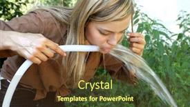  Presentation with water pipe - Amazing PPT layouts having young girl drink water pipe backdrop and a tawny brown colored foreground