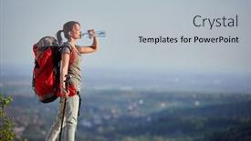  Presentation with healthy living - Theme consisting of young-girl-drinking-water background and a light gray colored foreground