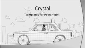  Presentation with driving - PPT layouts consisting of young girl driving car made background and a white colored foreground