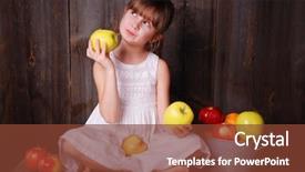  Presentation with apple watch s4 - Audience pleasing presentation theme consisting of young girl eating an apple backdrop and a  colored foreground