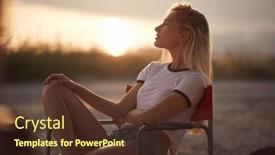  Presentation with friendship - PPT layouts featuring young-girl-enjoying-at-sunset background and a tawny brown colored foreground