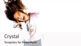  Presentation with dance music - Slide set enhanced with young girl enjoying her dance background and a  colored foreground