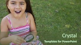  Presentation with butterfly transformation - PPT theme featuring young girl examining a butterfly background and a  colored foreground