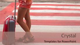  Presentation with feet - Slide set consisting of young-girl-feet-s background and a coral colored foreground